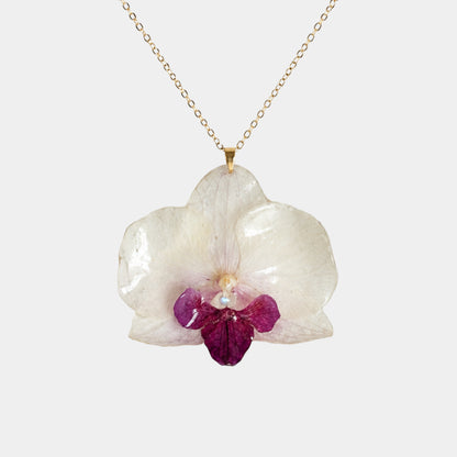 Einzelstück Orchidee Halskette mit Mondstein
