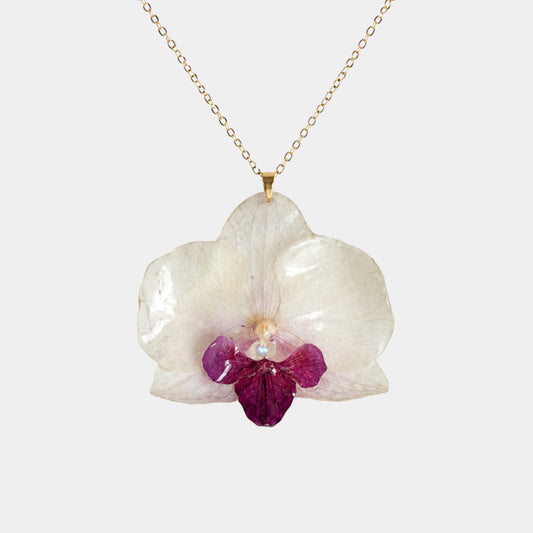Einzelstück Orchidee Halskette mit Mondstein